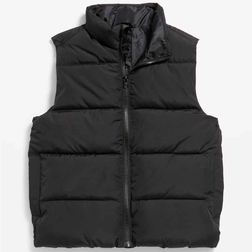 NWT Old Navy Kids Black Quilted Puffer Vest (Size: 6-7)